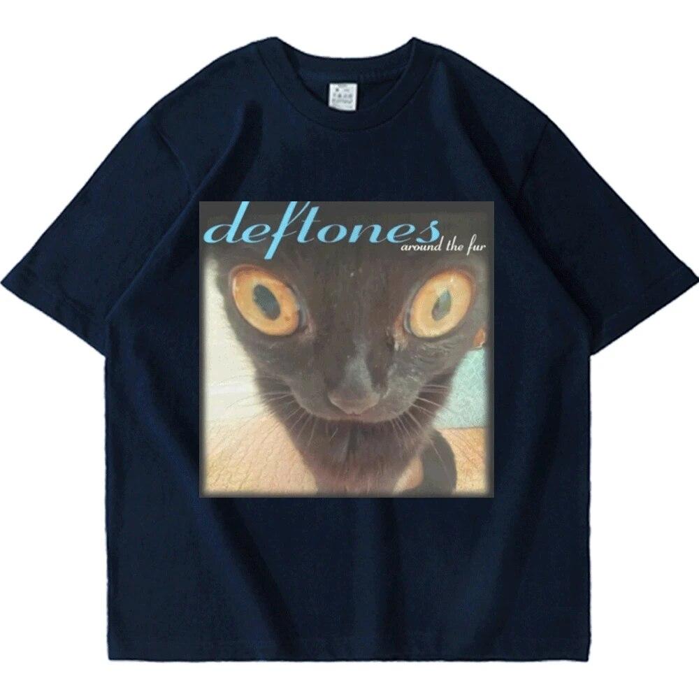 Футболка Deftones Вокруг Меха, женская футболка унисекс, уличный хип-хоп, Harajuku, модная черная хлопковая футболка большого размера с короткими рукавами