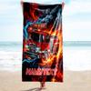 1PC Custom Name Fire Truck Flames Beach Towel Highly Absorbent And Sand-Resistant Towel for Swimming, Pool, Yoga, And Travel Lightweight