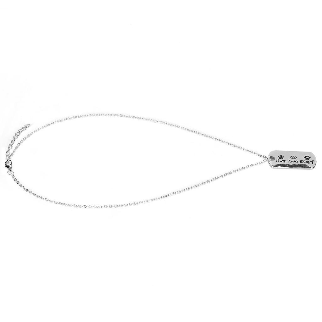 Necklace Pet Memorial Silver Color Paw Print Pattern Keepsake Pendant Alloy Punk Chain