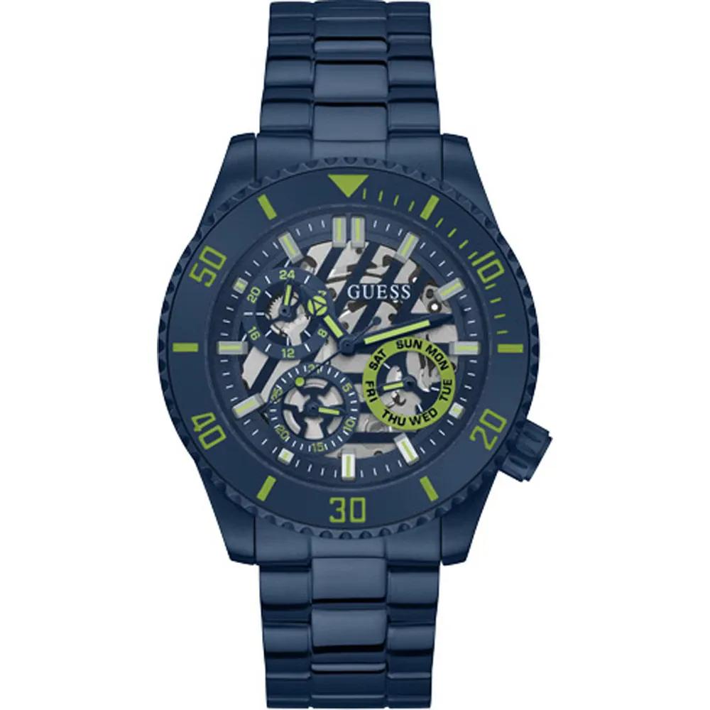 Guess Мужские кварцевые часы Axle Blue из нержавеющей стали GW0488G4