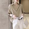 Casual Ladies' Shirt Shirt Women Short Sleeve Niche Simple White Blouse Lazy Loose Peplum Commuter Design Sense Tops Temperament Elegant Fashion Top