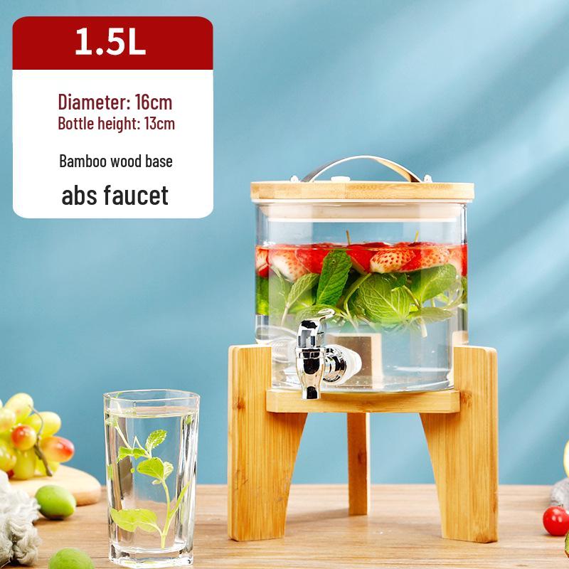 Термостойкая стеклянная бутыль для пивоварения вина с краном – Идеально подходит для вина, фруктового чая, лечебных настоев и напитков для самообслуживания