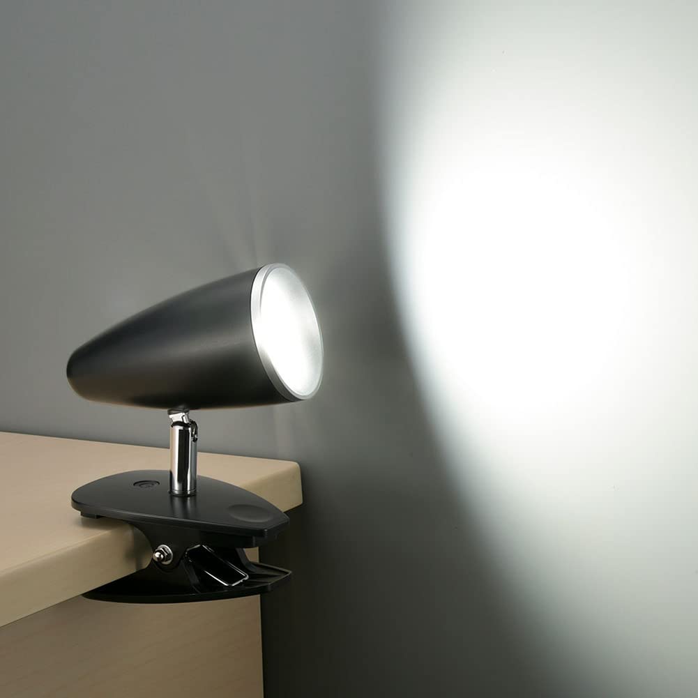 Ohm Electric LED Clip Light Spotlight Непрямое освещение Питание от USB Питание от переменного тока Нейтральный Белый Черный OHM LTC-LC12S2-KN 06-0907