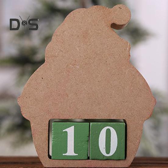 Рождественский Адвент-календарь с подвижным цифровым блоком Санта-Клаус, лось, снеговик, календарь обратного отсчета, рождественская табличка, настольное украшение, орнамент