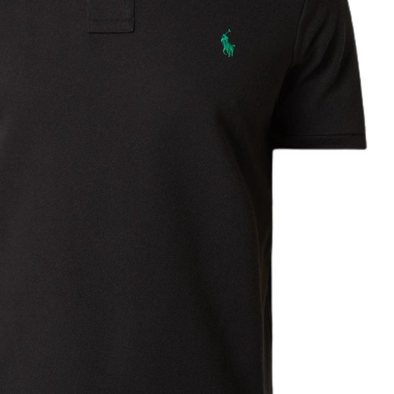 Polo Ralph Lauren однотонный вышитый логотип свитер повседневная рубашка поло с коротким рукавом мужские топы черный 710751221-005