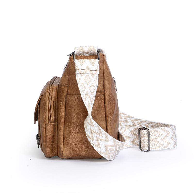 Винтажная мягкая кожаная сумка женская большая вместительная многосекционная сумка для мам через плечо