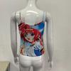 European and American Retro Gothic Women's Tight Y2K Cartoon Pattern Printed Tank Top
