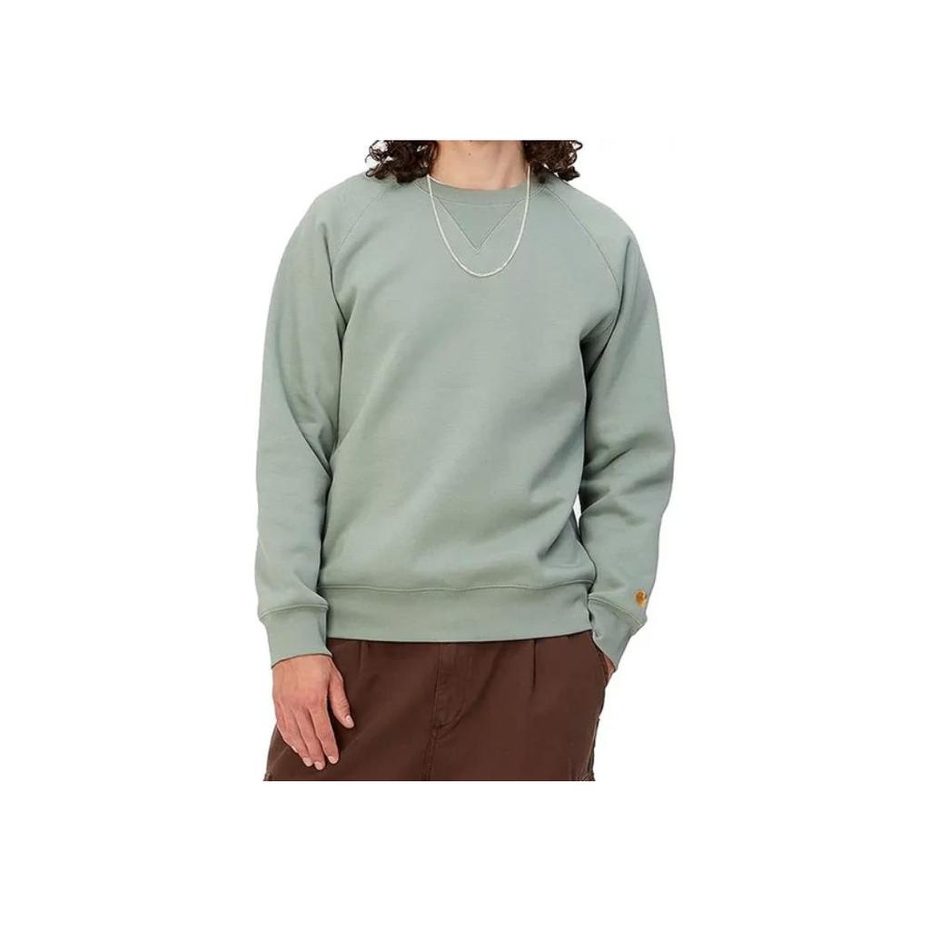Carhartt WIP Толстовка Chase Прямой крой Круглый вырез Мужская толстовка Зеленый I026383-1R1-XX