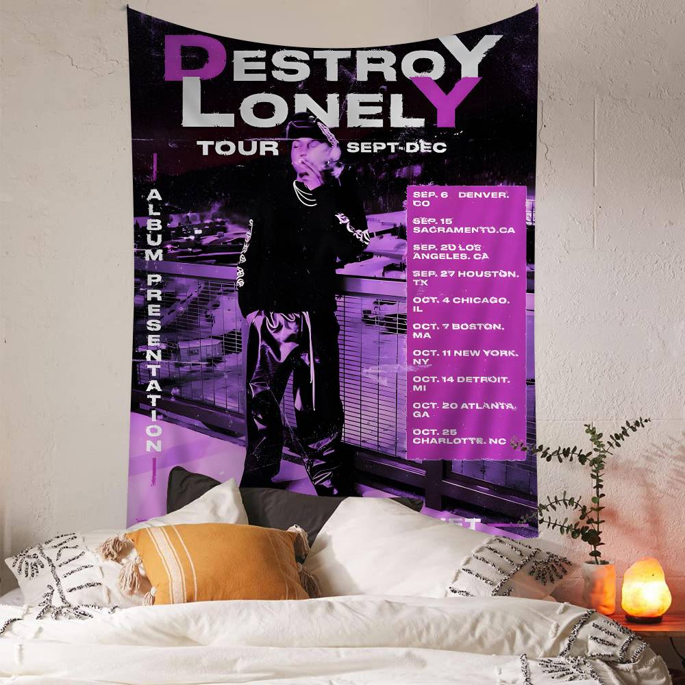 Поп-хип-хоп рэпер Destroy Lonely Подвесной богемный гобелен Богемные настенные гобелены Мандала Кавайная декорация комнаты