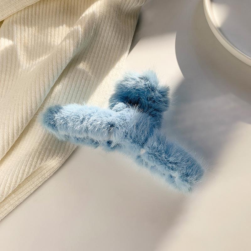 Корейская элегантная большая плюшевая заколка-клип для волос для женщин