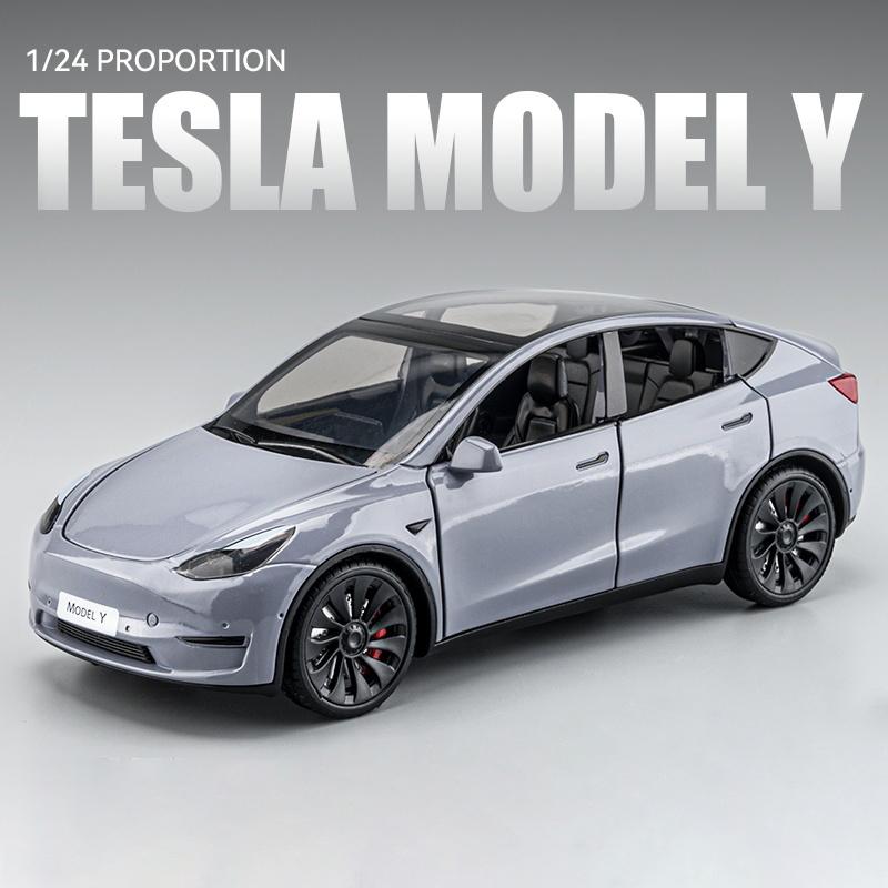 1:24 Модель X Модель Y Tesla Model 3 Литой из сплава Игрушечная модель автомобиля Звук и свет Детская игрушка Коллекционные предметы Подарок на день рождения