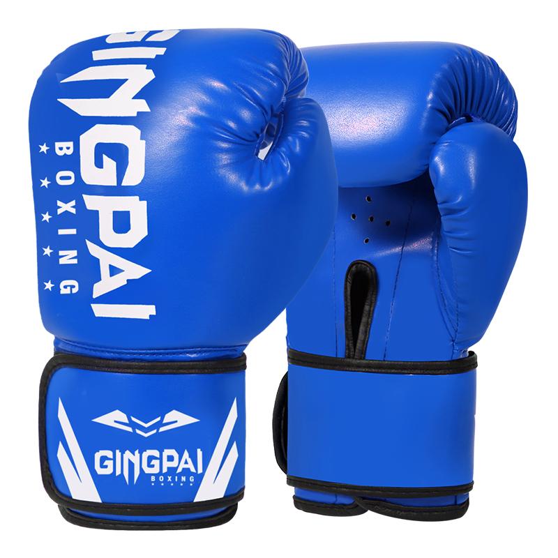 1 Pair Adult Boxing Gloves Men Punching Training Sparring Comfortable Adjustable Fighting Mitts Hand Protector Black Red Blue