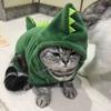Одежда для собак маленьких и средних собак с бархатной одеждой для кошек с динозаврами