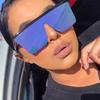 Vintage Square Sunglasses Woman Luxury Brand Designer Oversized Sun Glasses Shades Mirror Black Lens Fashion Glasses