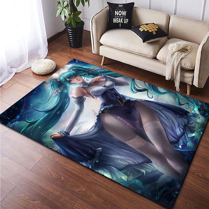 Сексуальный аниме-девушка с принтом, креативный узор, нескользящий ковер на заказ, гостиная, спальня, игровая комната, комната для просмотра фильмов