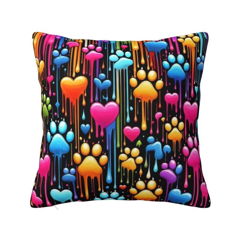 Animal Footprint Dog Paw Cushion Cover x cm Polyester Velvet Throw Pillow Case For Sofa Seat Decoration Bedding Pillowcase