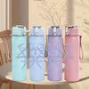 1PC Demon Horn Minimalist Line Art Print 750ml Portable Sports Water Bottle Leakproof Gym Outdoor Travel Drink Cup