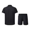 Li-Ning Minimalist Daily Breathable Comfortable Polo Short Sleeve Solid Color Versatile Quick-Dry Cool Shorts Casual Sports Set APLU961-1+AKSU789-3