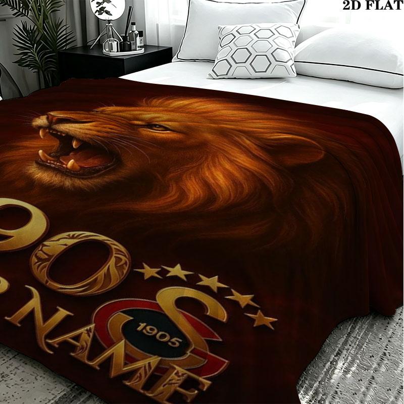 1PC Galatasaray S Custom Name Patterned Flannel Blanket Suitable For All Seasons for Home Decor Warmth and Comfort Gifts Holiday Present