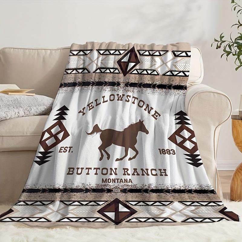 Vintage Bohemian Throw Flannel printed blanket suitable for all seasons suitable for living room office sofa and travel