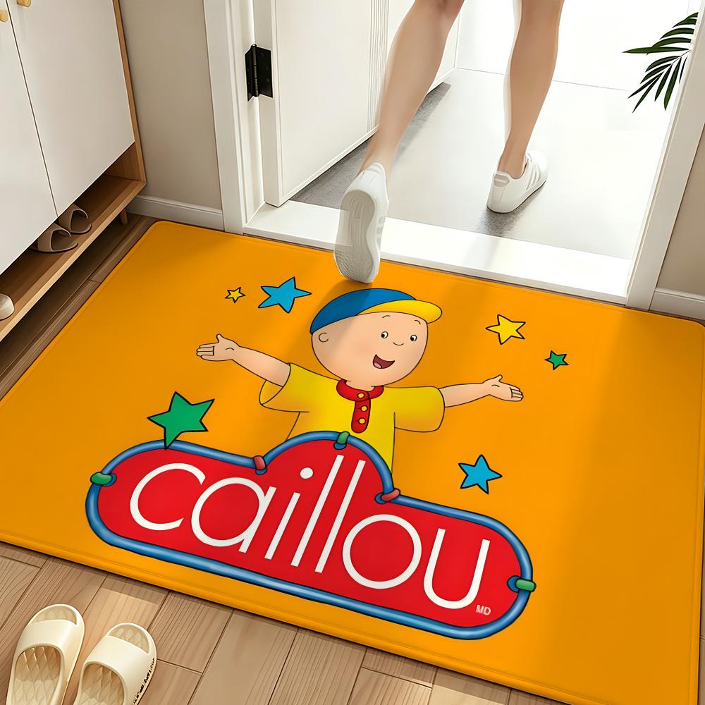 Cartoon C-Caillou Floor Mat Soft Flannel Entrance Door Mat Non Slip Absorbent Bathroom Bedroom Floor Rug