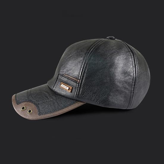 Осенне-зимняя бейсболка из искусственной кожи, дышащая, с металлическими люверсами, дизайн color-blocking, универсальный повседневный стиль, бейсболка