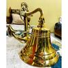 Brass Bell Wall Hanging Ship Bell 10" Brass Anchor Boat Decor Nautical Wall Bell