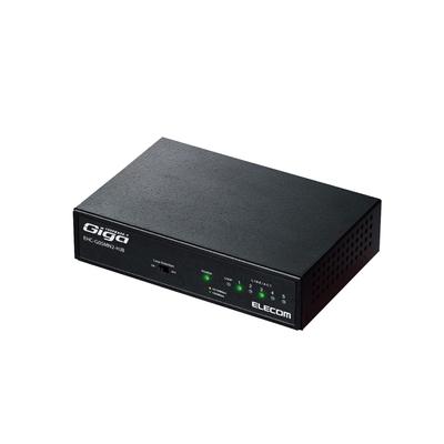 Elecom Коммутационный концентратор Gigabit 5 Port в металлическом корпусе с магнитом и встроенным блоком питания, черный EHC-G05MN2-HJB