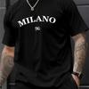 Milano 96 Text Print T-Shirt Breathable Cool, Comfortable Wear,Daily Casua