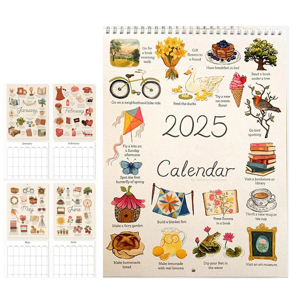 Календарь-планировщик дел на 2025 год, настенный календарь на 2025 год, подвесной настенный календарь с двойной спиралью, ежемесячный календарь без подкладки, ежедневный блок