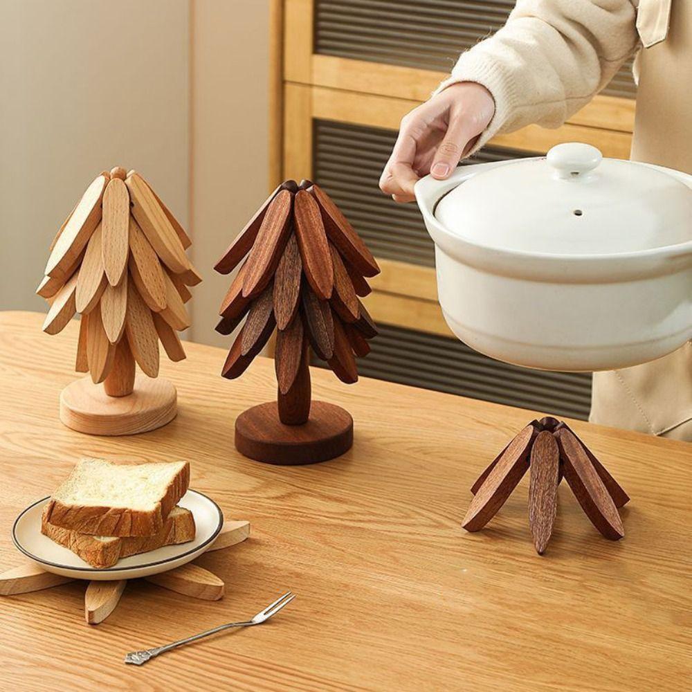 Non-slip Christmas Tree Coaster Anti Scald Heat Resistant Coasters Decorative Ornaments