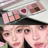 12 Colors Love Heart Eyeshadow Palette Nude Natural Glitter Eye Shadows Pallet Delicate Eye Makeup Cosmetic Matte Blush Highlighter All-in-One Palette