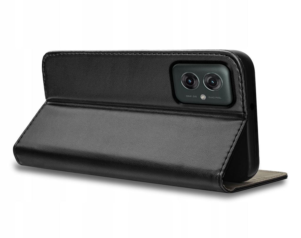 LEATHER CASE for MOTOROLA MOTO G55 5G MAGNETIC BOOK CASE TOKRA GLASS 9H