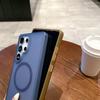 Матовый Жесткий Магнитный Чехол с Рисунком в Полоску из Поликарбоната Для Samsung S26 S25 S24 S23 S22 S21 Ultra Plus Для Беспроводной Зарядки Magsafe