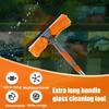 2 in 1 Extended Double Sided Glass Squeegee Cleaner Duster Mop 180 Swivel Window Cleaning Tool for Home Office Car Wash
