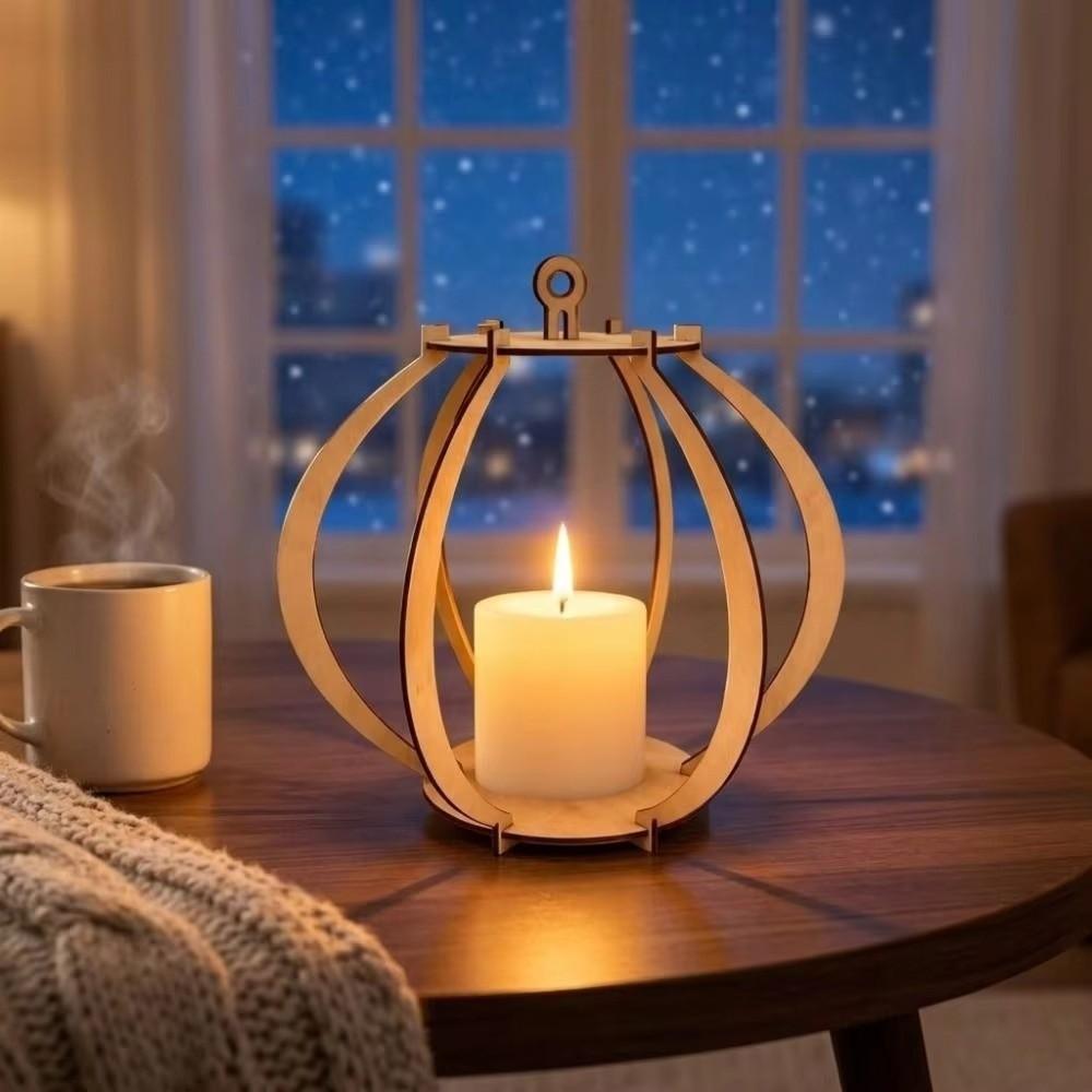 Pumpkin Shaped Candlestick Holder Hollow Out Desk Ornaments DIY Candle Stand Home Decor