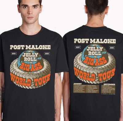Футболка "The Big Ass World Tour 2025 Post Malone With Jelly Roll"