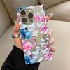 Clear Square Back Tube Case Protection For iPhone 16 ProMax 15 Plus 12 11 14 Pro Max 13 Anti-Oxygen,Flamingo Love Affair Pattern Casing