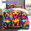 Colorful Dachshund Pattern Bedding Home Decoration Birthday Gift (1 * duvet cover + 2 * pillowcase, without core)