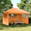 Foldable Pop Up Party Tent with 3 Side Panels Orange