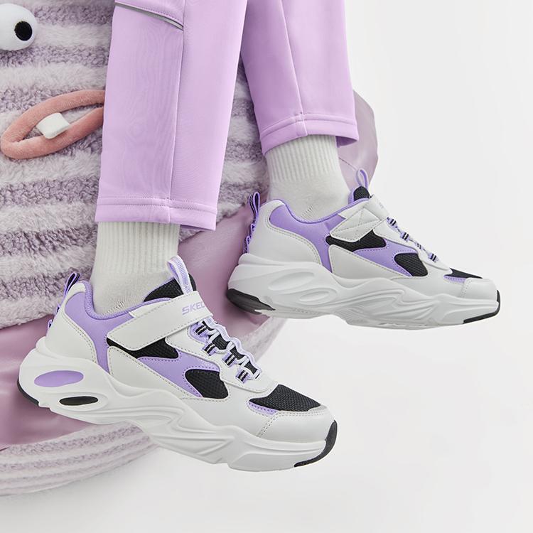 Skechers Meteor Bear Серия Уличной Моды Универсальные Удобные На Липучках Папины Кроссовки Износостойкие Нескользящие Повседневные Кроссовки Детские кроссовки 303901L-WBPR