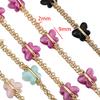 1meter Butterfly Bead Copper Chains Acrylic Bead KC Gold Color Rhodium Beaded Chains for Necklace Bracelet Jewelry Making DIY
