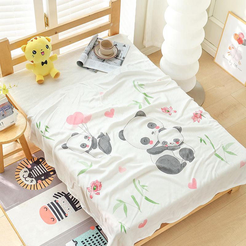 Double-layer Bamboo Cotton Infant Blanket, Children's Quilt, Thin Air-conditioning Summer Cool Quilt, Baby Bamboo Fiber Ice Silk Blanket