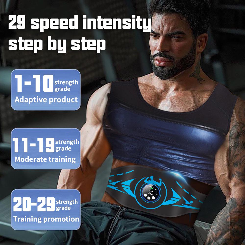 Умный фитнес-массажный пояс с дисплеем для зарядки: Усовершенствованный тренажер для мышц живота и массажер для талии