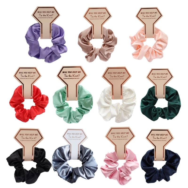 Шелковые резинки для волос Большие резинки для пучка Подарок для подружек невесты Свадебная вечеринка