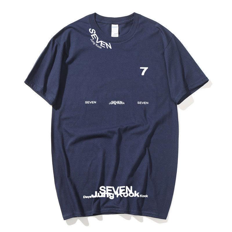 2026 Hot Jungkook Solo Single Sevendesign T-shirt for Youth Crew Neck T-shirt Men Women Short Sleeve Casual Tees Jungkook Fans Clothes Loose Tops