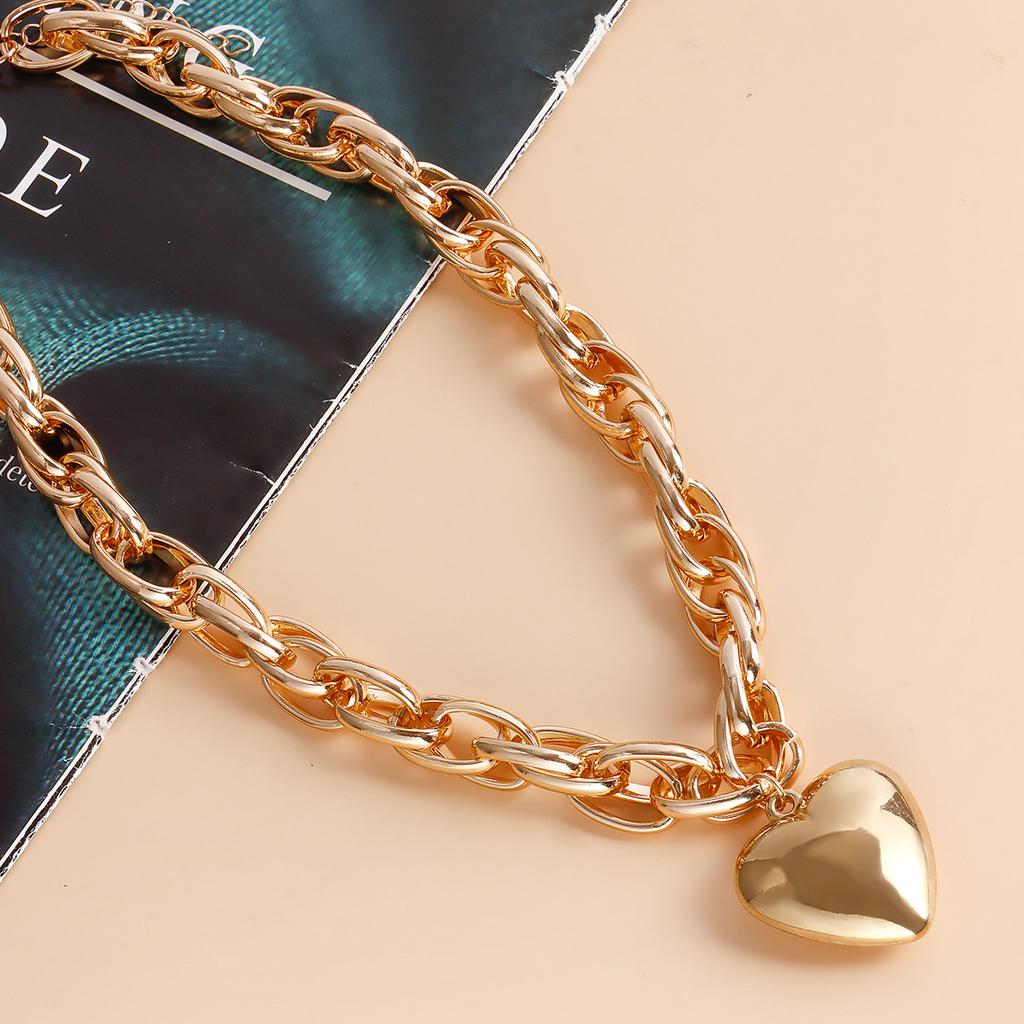 Layered Heart Necklace O Shaped Fashionable Personalities Necklace for Women