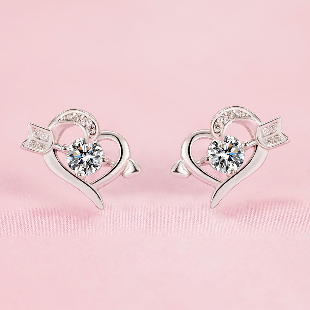 Серьги-гвоздики из стерлингового серебра 925 пробы, женские, модные, милые, маленькие, с прозрачным кристаллом CZ, подарок для девочек, подростков, женщин R003