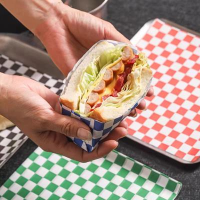50 шт. оберток для сэндвичей, жиростойкая бумага для деликатесов, классические клетчатые вкладыши для корзинок, оберточная бумага для сэндвичей, бургеров, барбекю, вечеринок