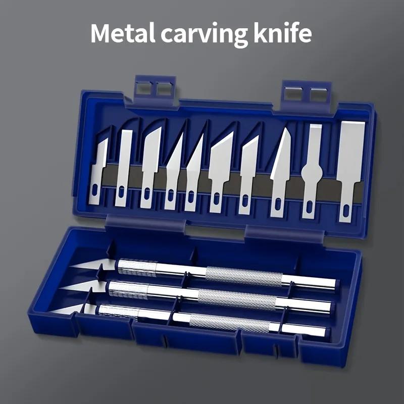 Metal Engraving Knife Pen Art Stamp Cutting Manual Combination Paper Scissors Anti Slip Gadget DIY Precision Repair Tools